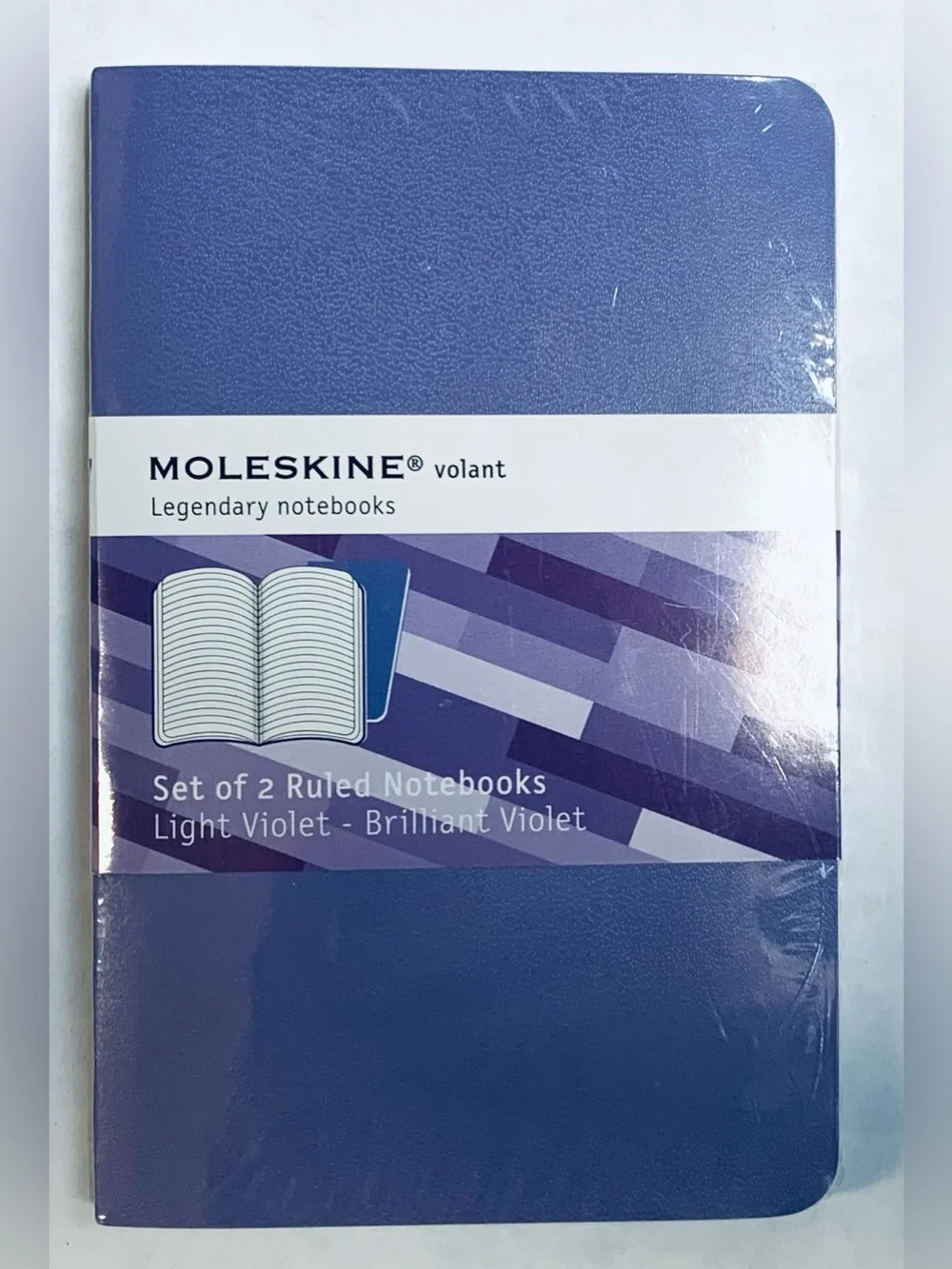 2 Moleskine Volant Ruled Notebooks Light Violet Purple Soft Cover 3.5 x 5.5